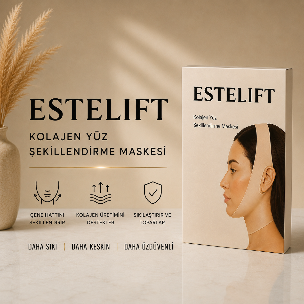 Estelift kolajen yüz şekillendirici maske